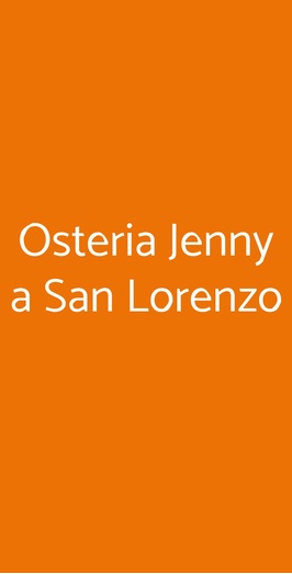 Osteria Jenny, Roma