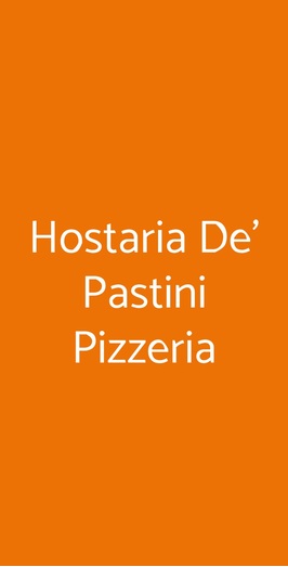 Hostaria De Pastini, Roma