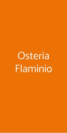 Osteria Flaminio, Roma