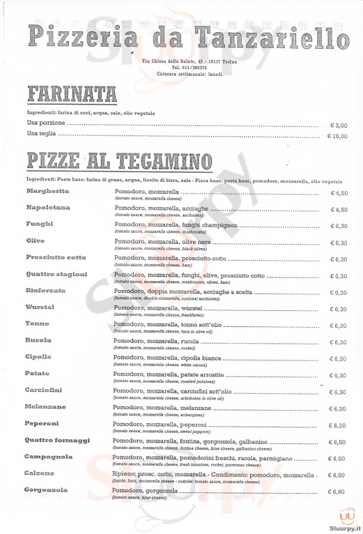 Da Tanzariello Torino Menu - 1