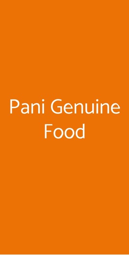 Pani Genuine Food, Roma