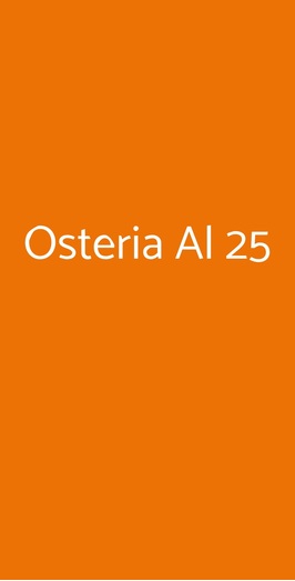 Osteria Al 25 Di Ferretti Anna, Frascati