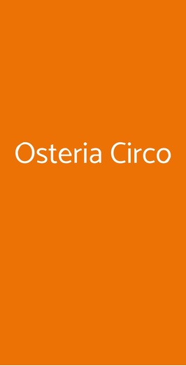 Osteria Circo, Roma