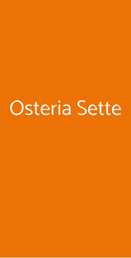 Osteria Sette, Roma