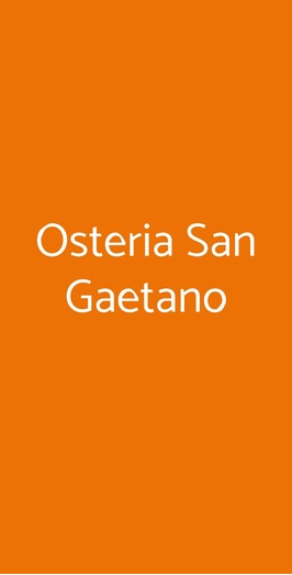 Osteria San Gaetano, Frascati