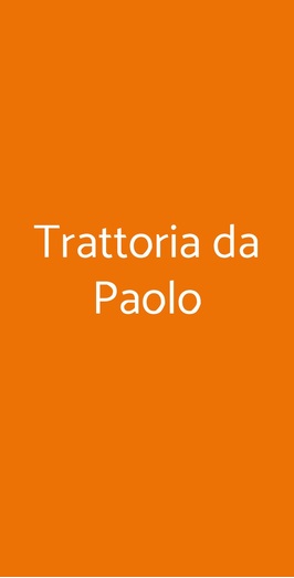 Trattoria Da Paolo, Roma