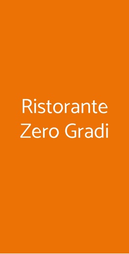 Ristorante Zero Gradi, Roma