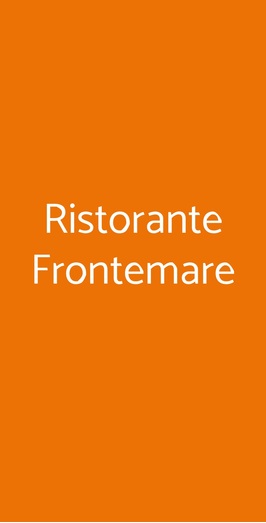 Ristorante Frontemare, Ladispoli