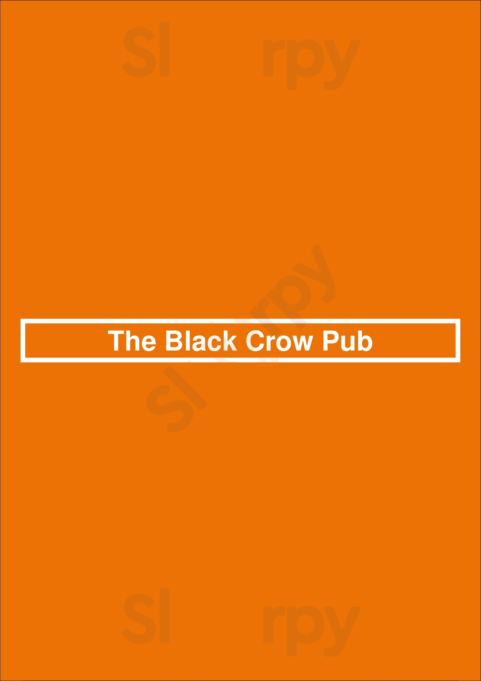 Main Menu - The Black Crow Pub