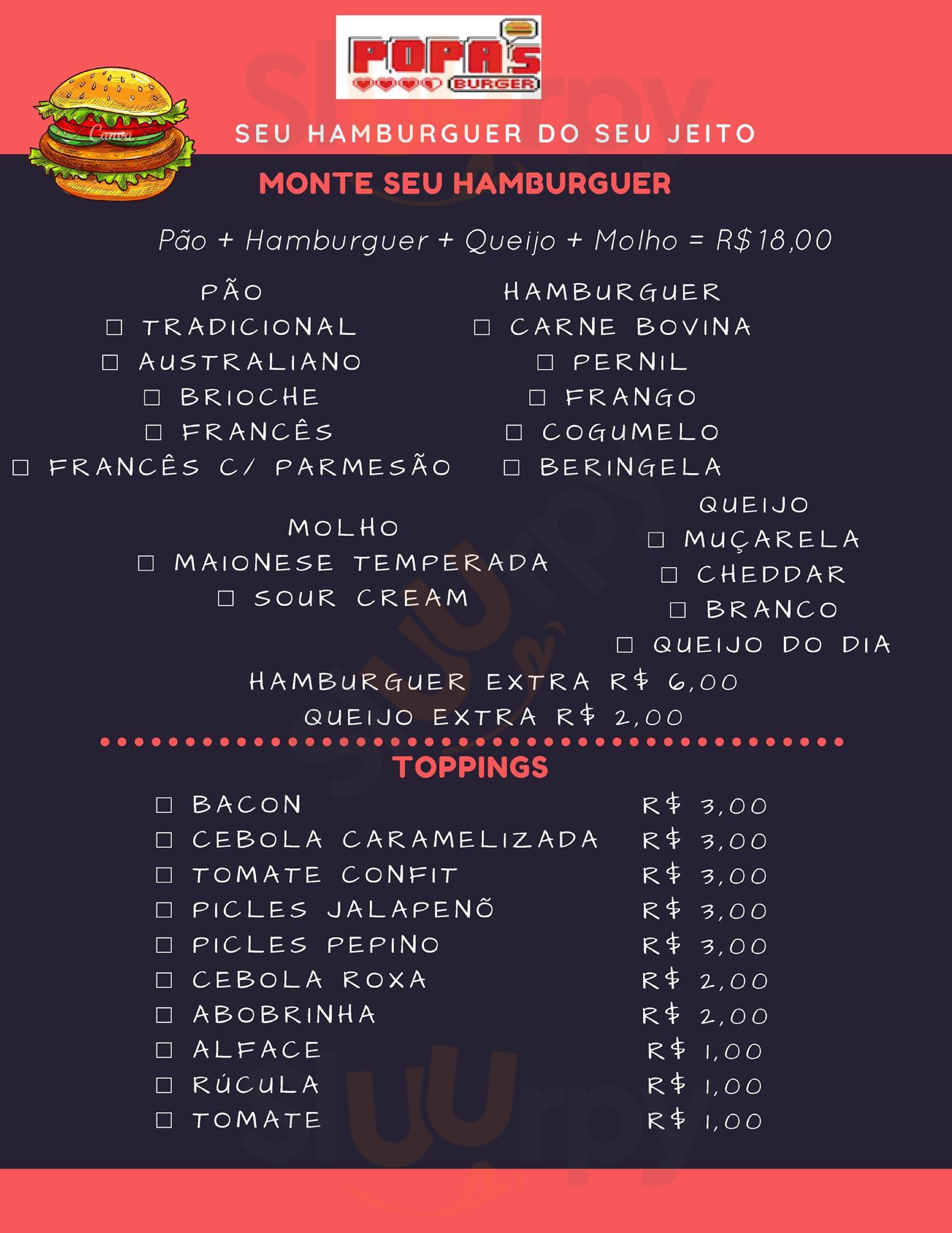 Popa's Burger São Paulo Menu - 1