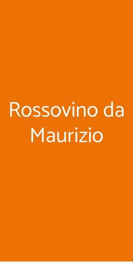 Ristorante Rossovino Da Maurizio, Roma