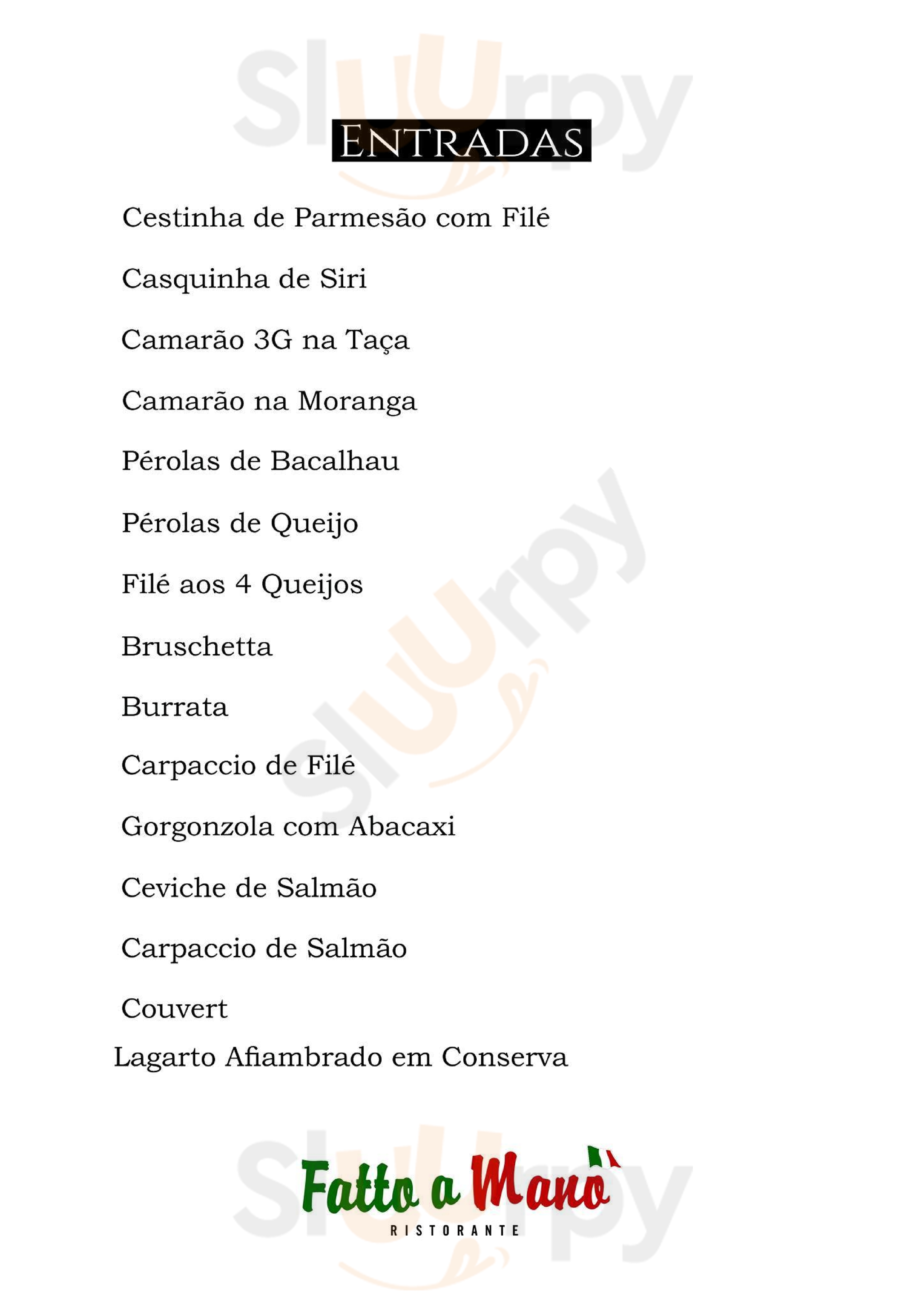 Fatto A Mano Governador Valadares Menu - 1