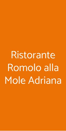 Ristorante Da Romolo Alla Mole Adriana, Roma