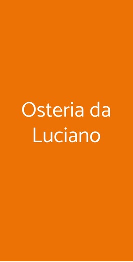 Osteria Da Luciano, Roma