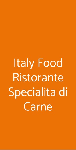 Italy Food Ristorante, Roma