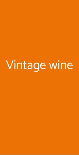 Vintage Wine