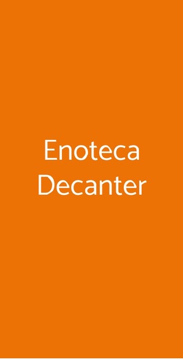 Enoteca Decanter, Frascati