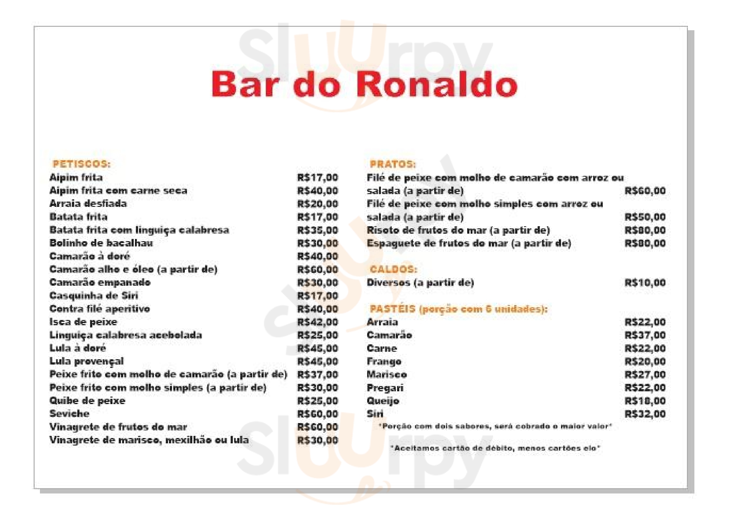 Bar Do Ronaldo Angra dos Reis Menu - 1
