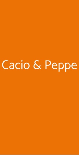 Cacio & Peppe, Roma