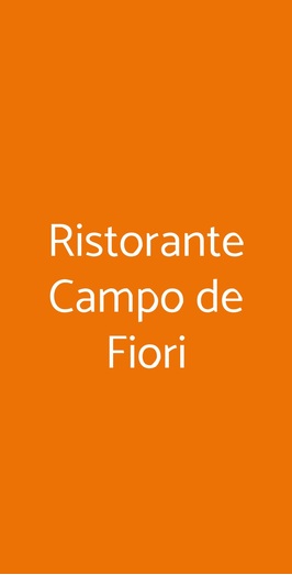 Ristorante Campo De Fiori, Roma