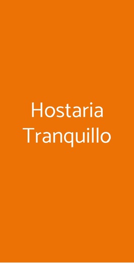 Hostaria Tranquillo, Casarza Ligure