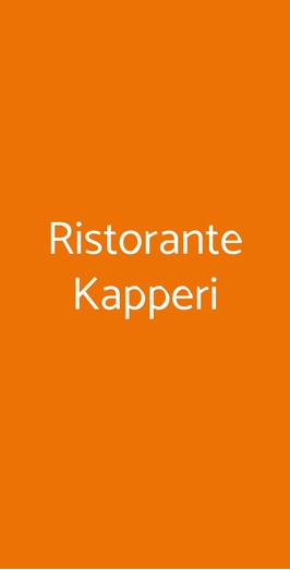 Ristorante Kapperi, Genova