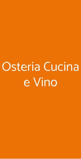 Osteria Cucina E Vino, Arenzano