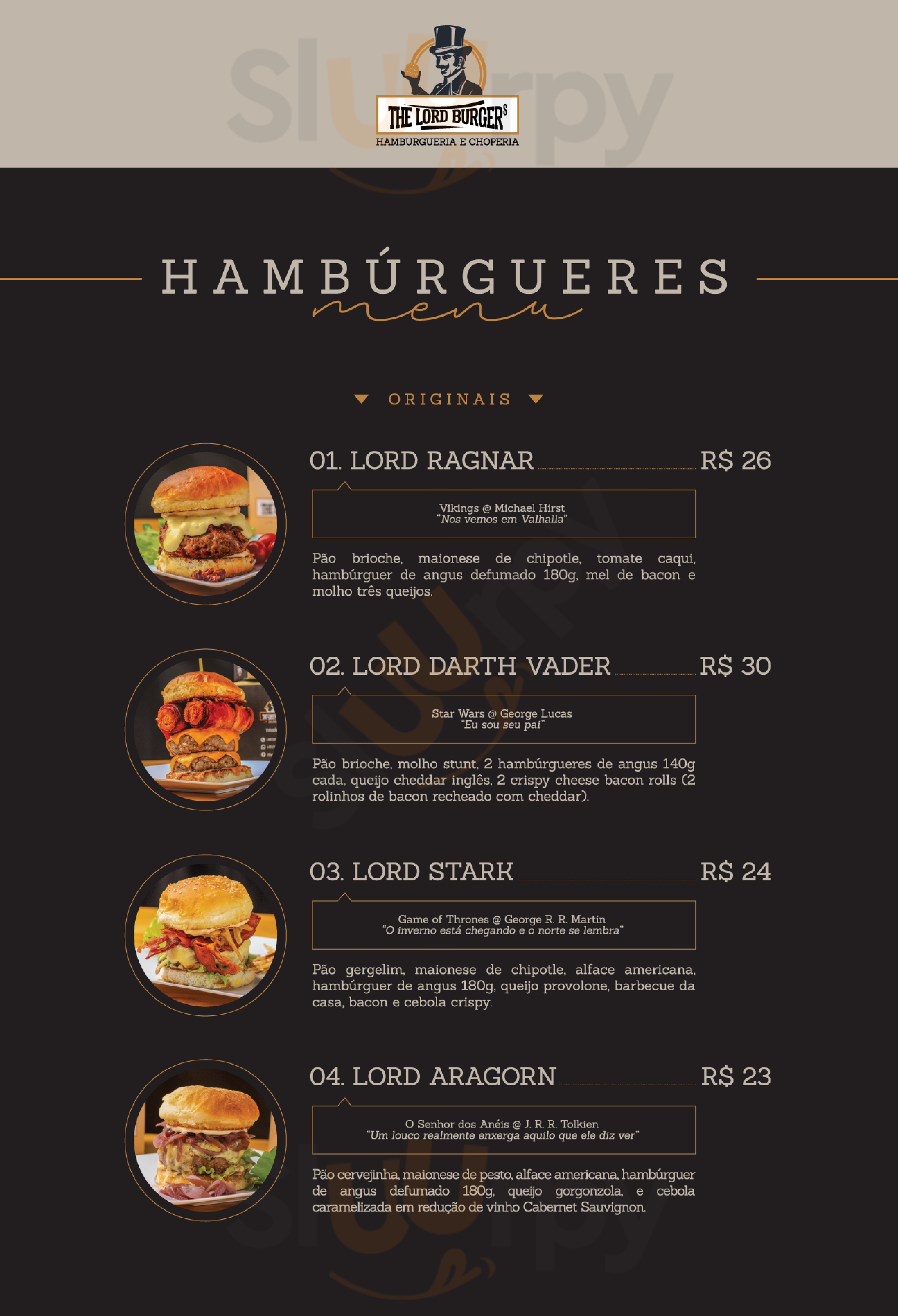 The Lord Burgers Tubarão Menu - 1