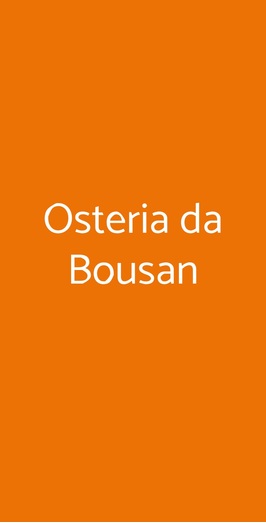 Osteria Da Bousan, Sestri Levante