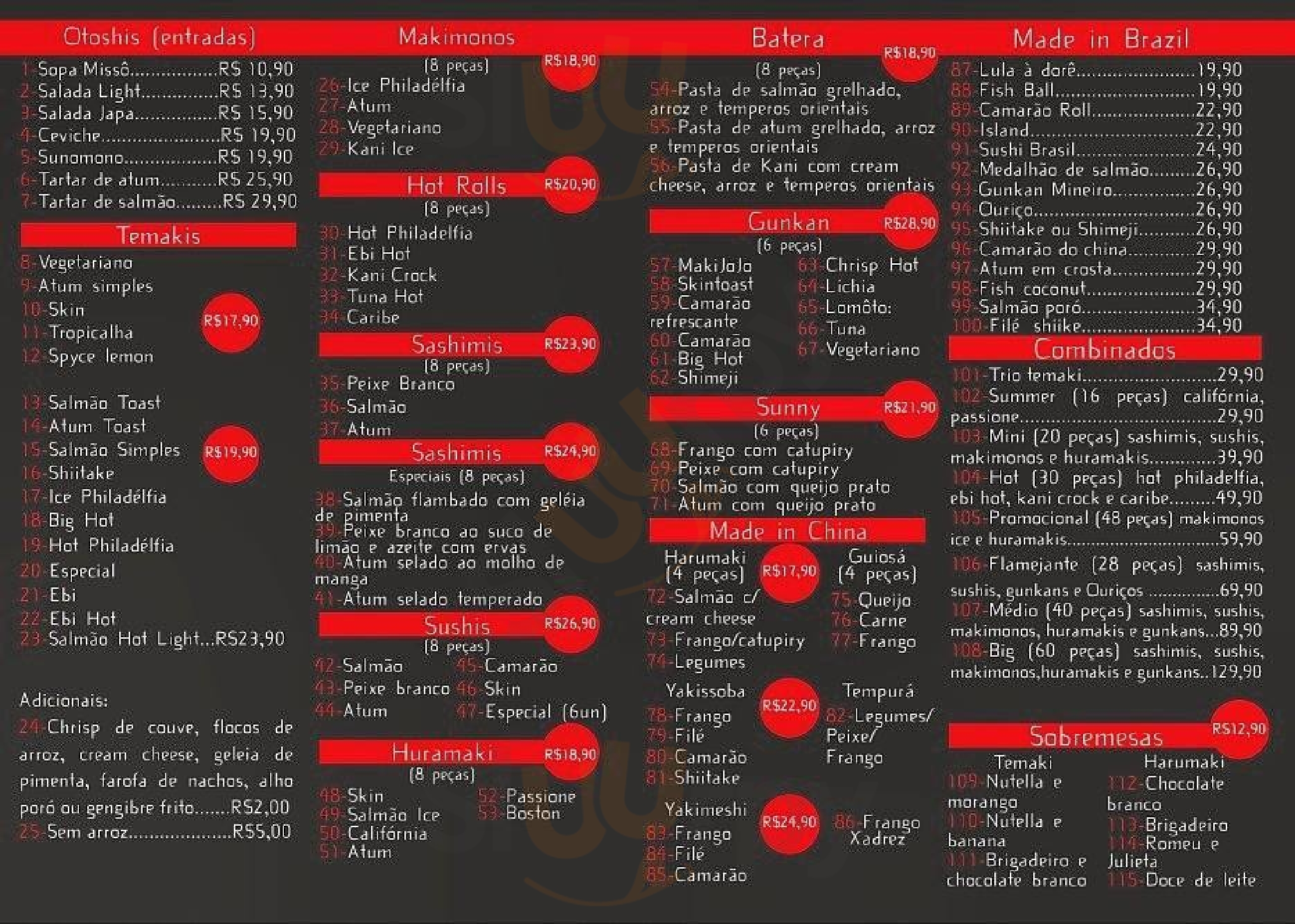 Shiitake Temaki Barbacena Menu - 1