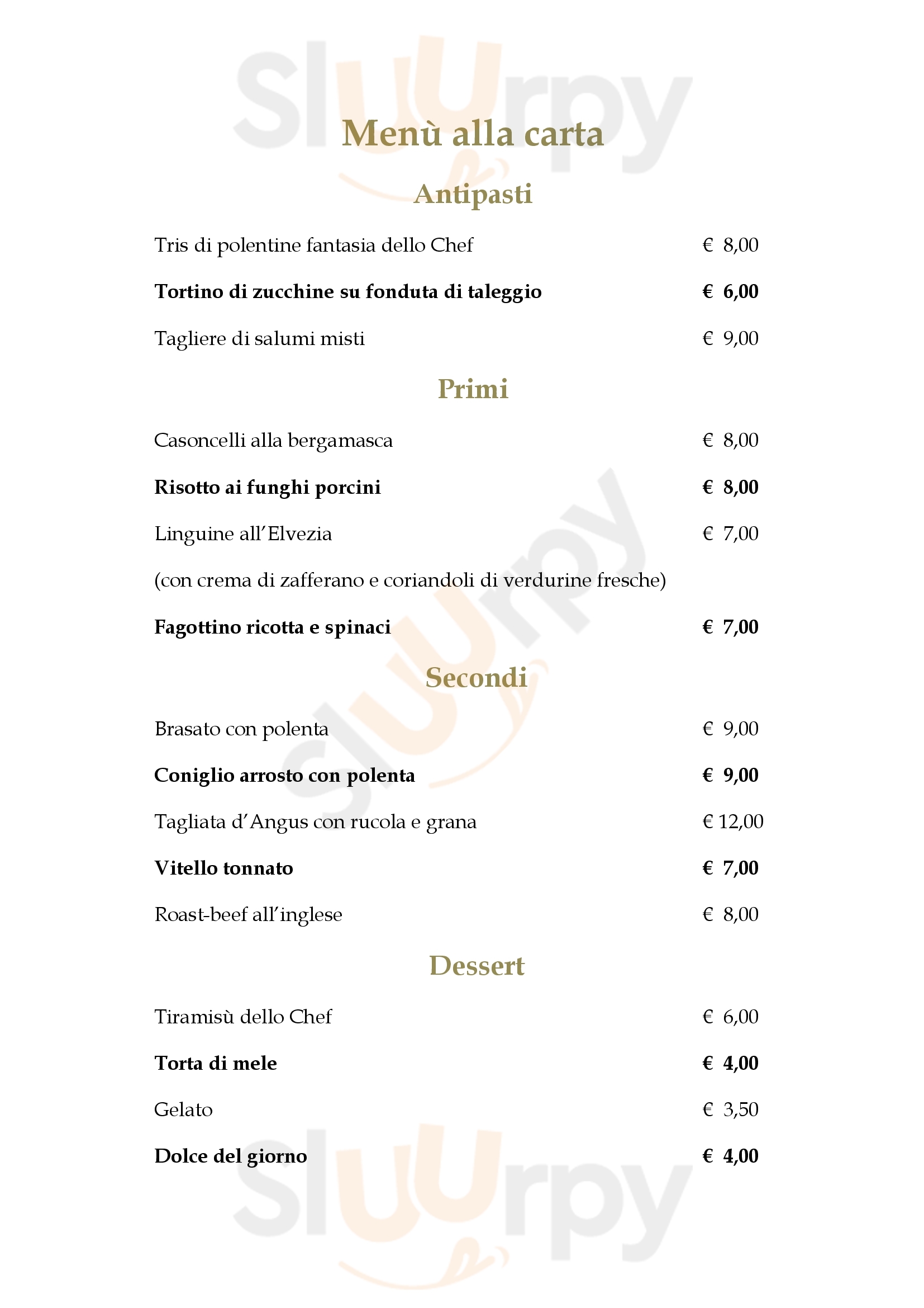 Ristorante Elvezia Selvino Menu - 1