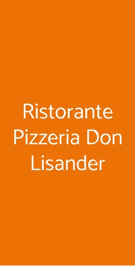 Ristorante Pizzeria Don Lisander, Como