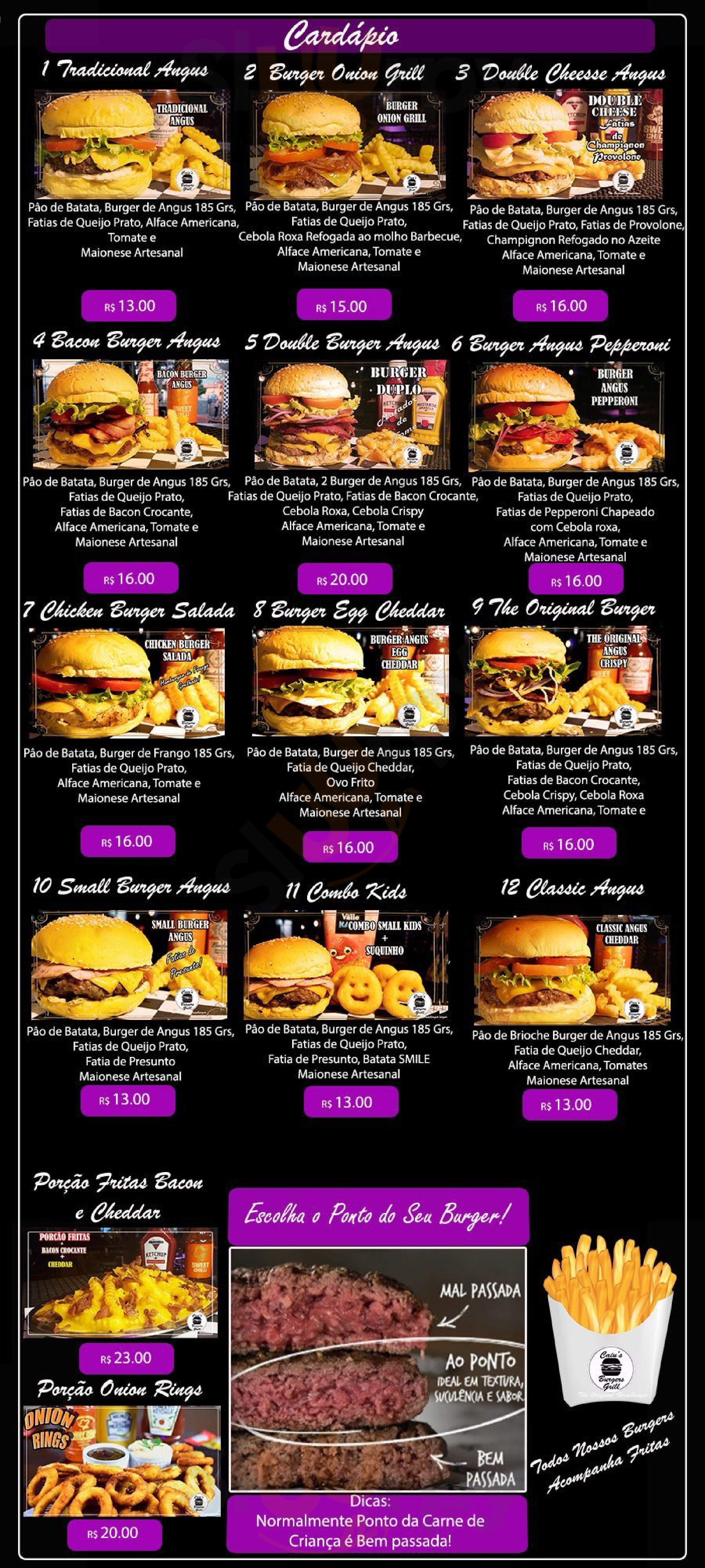 Caiu's Burgers Grill Ourinhos Menu - 1