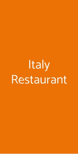 Italy Restaurant, Milano