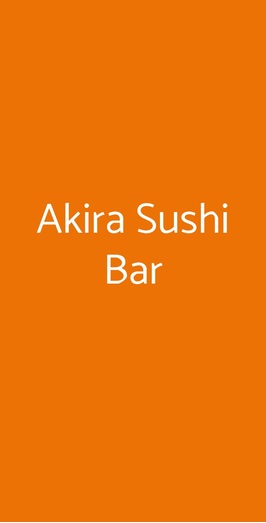 Akira Sushi Bar, Milano