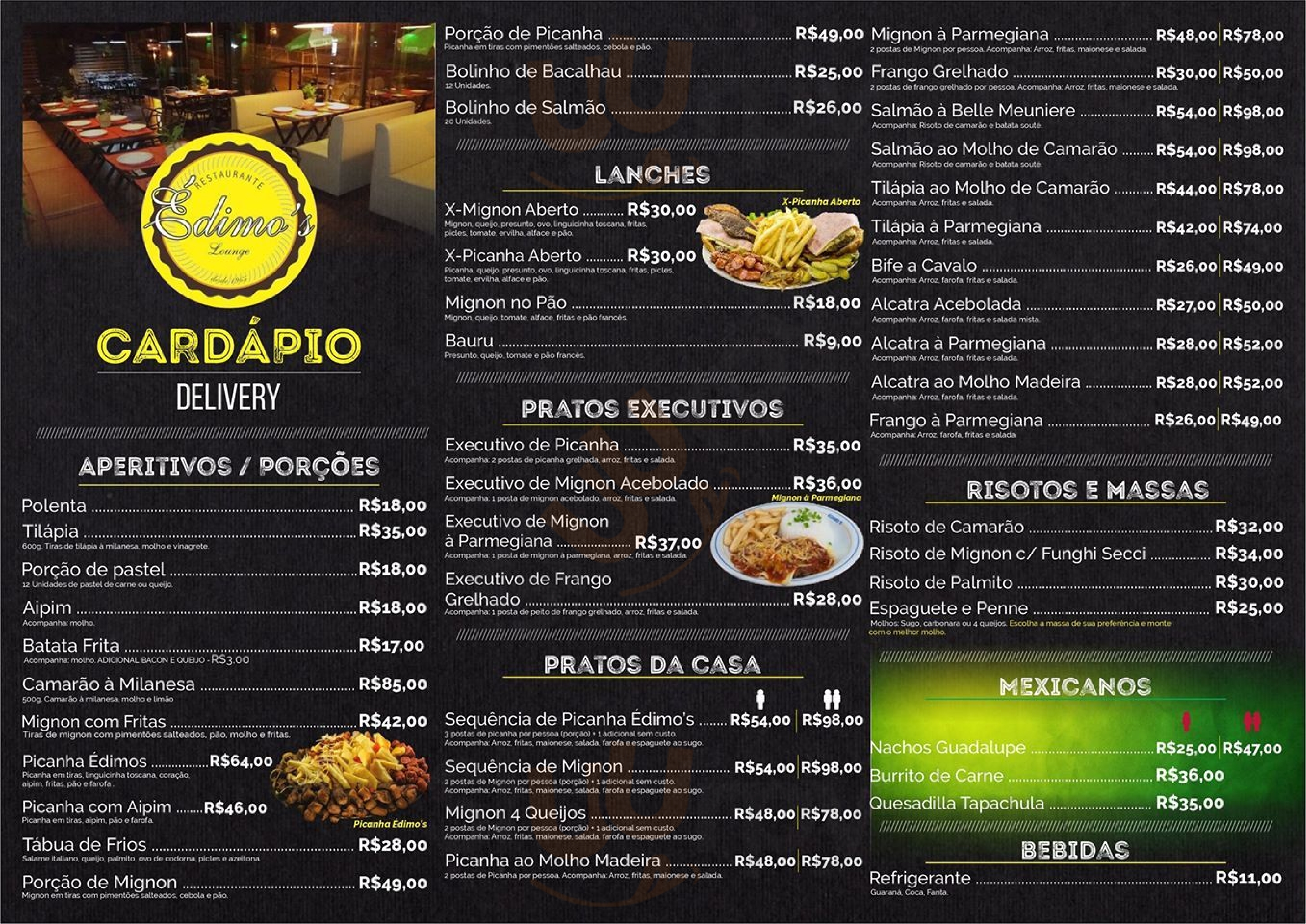 Edimo's Bar Caçador Menu - 1