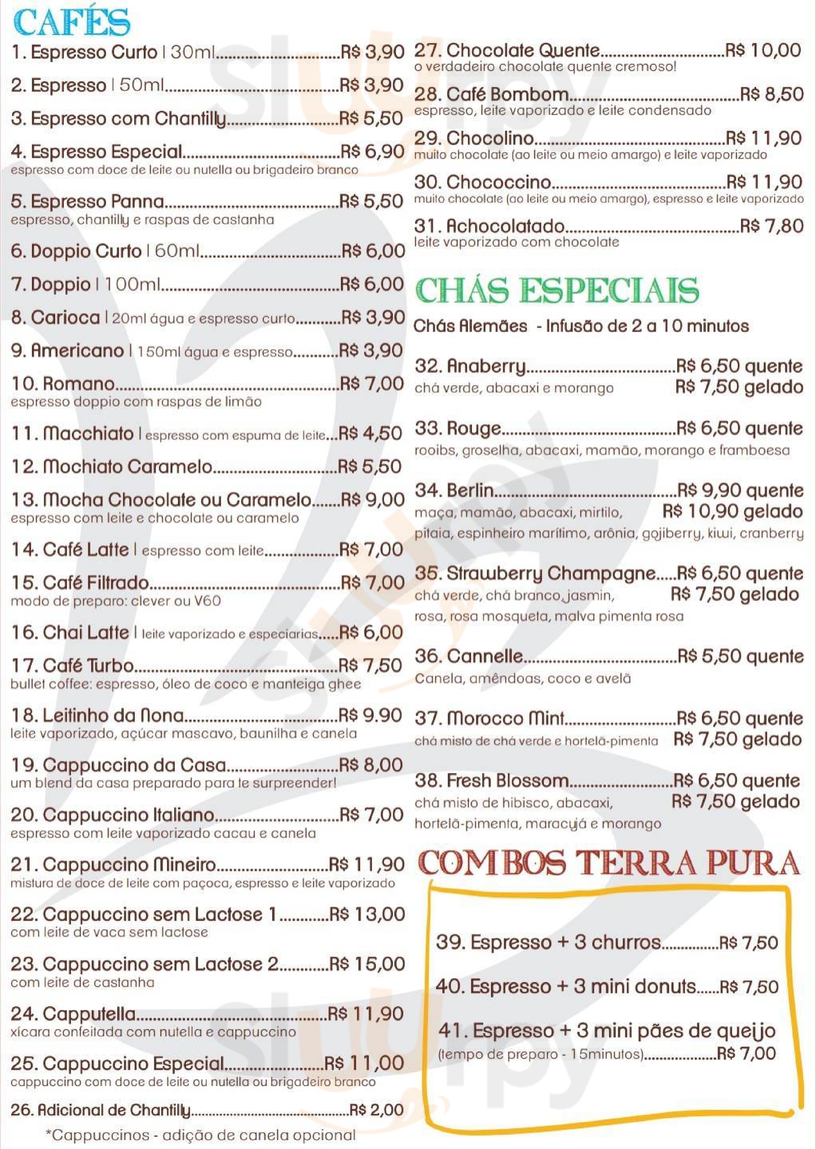 Terra Pura Café Monte Mor Menu - 1