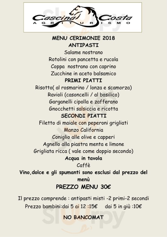 Menu pietanze