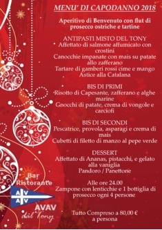 Menu capodanno 2018 2019