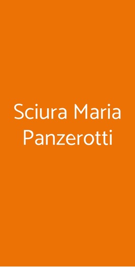 Sciura Maria Panzerotti Via Cenisio, 36, Milano