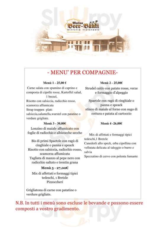 Menu pietanze