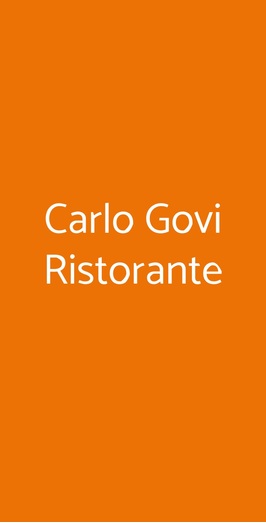 Carlo Govi Ristorante, Mantova