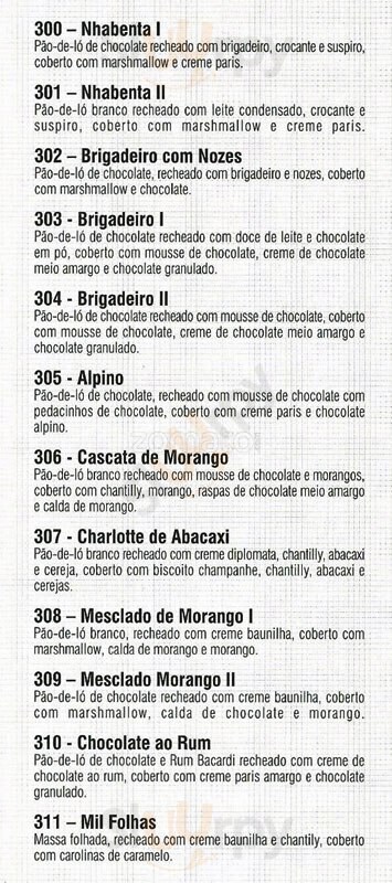 Nova Veredas São Paulo Menu - 1