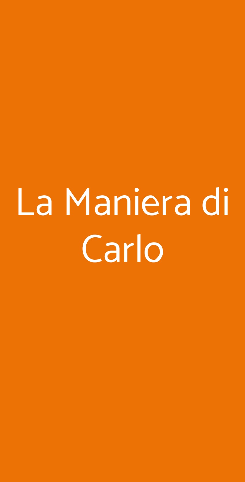 La Maniera Di Carlo Milano Menù - 1