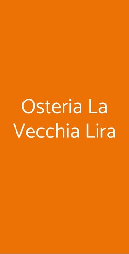 Osteria La Vecchia Lira, Milano