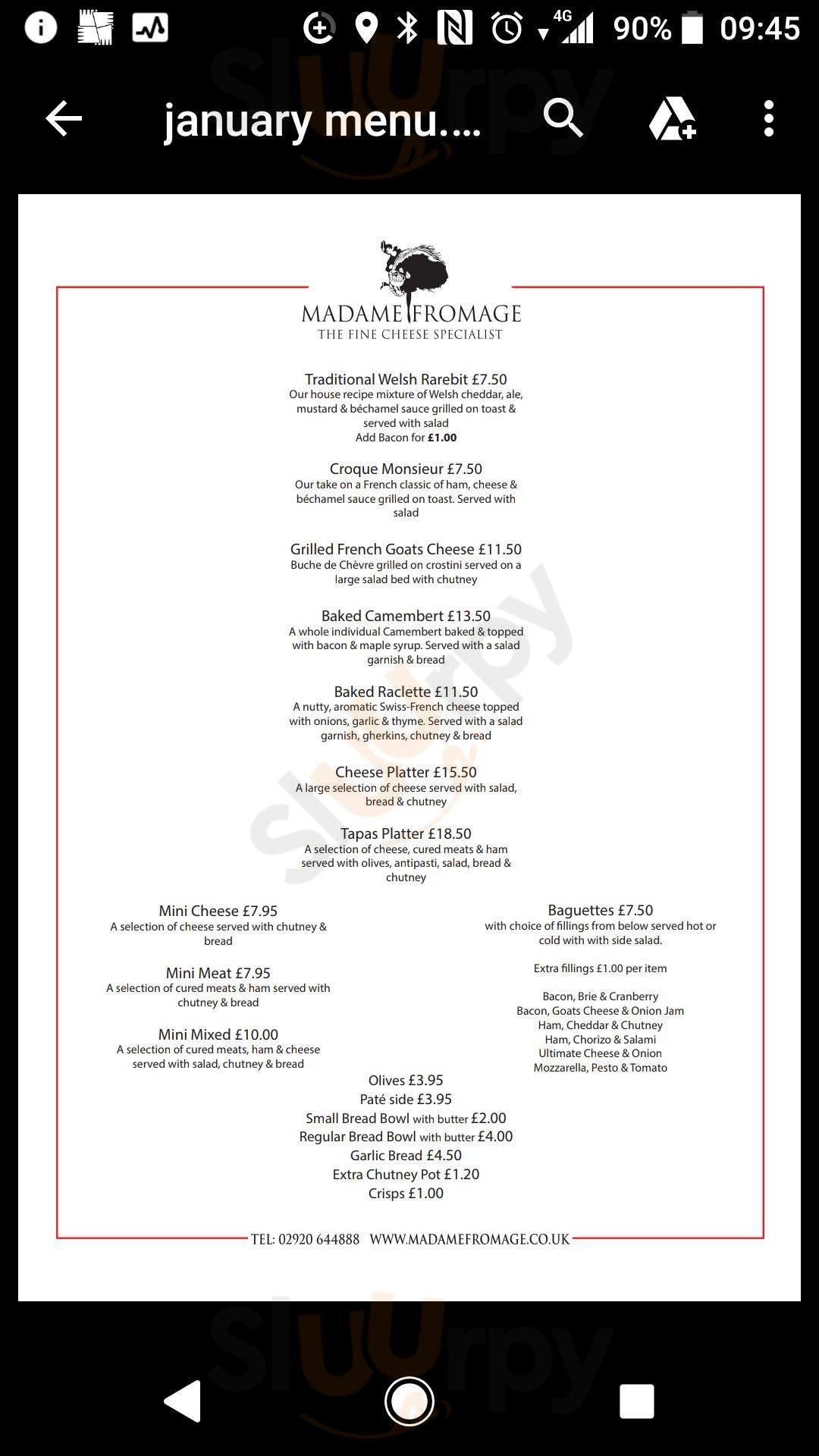 Madame Fromage Cardiff Menu - 1