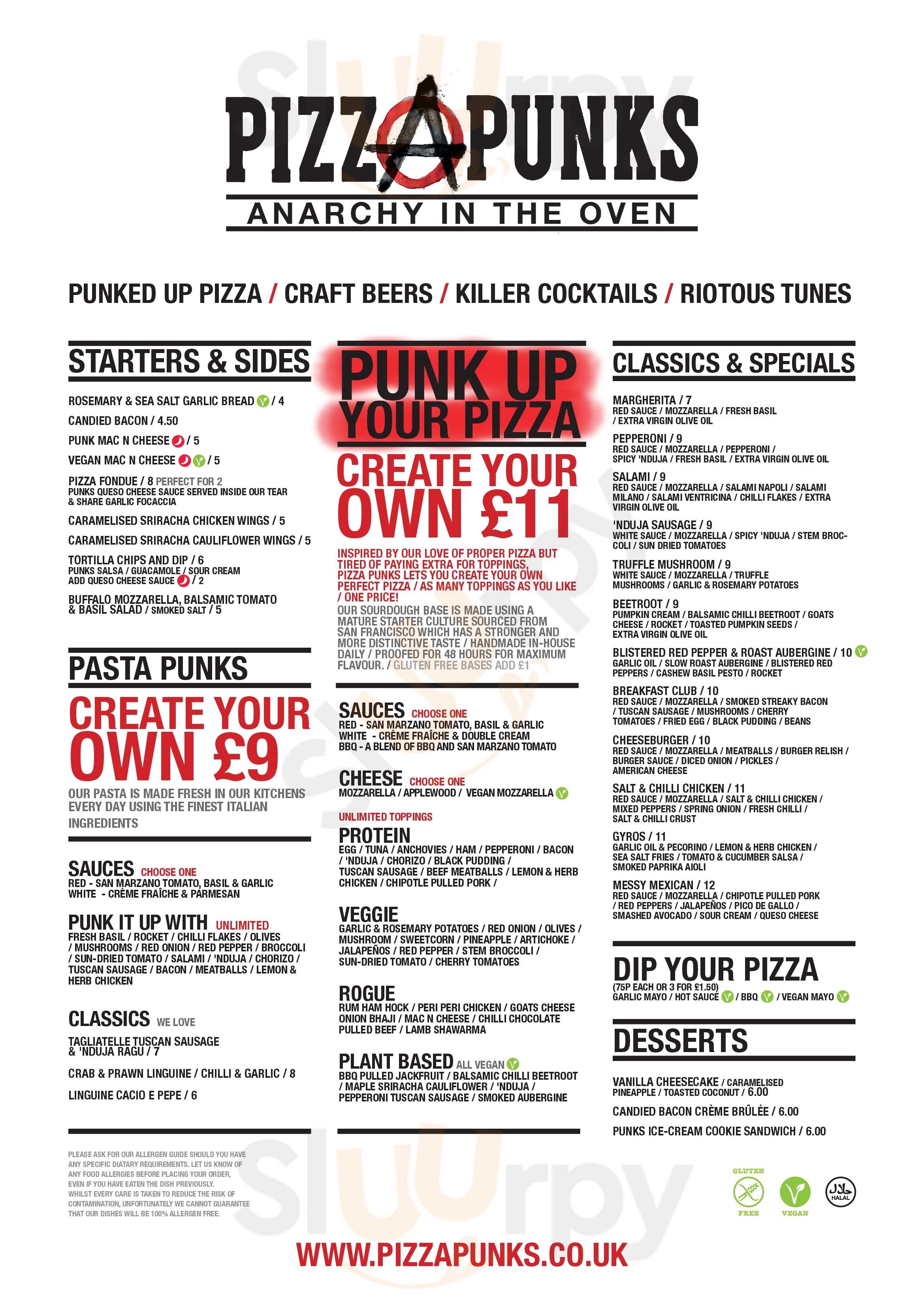 Pizza Punks Newcastle upon Tyne Menu - 1