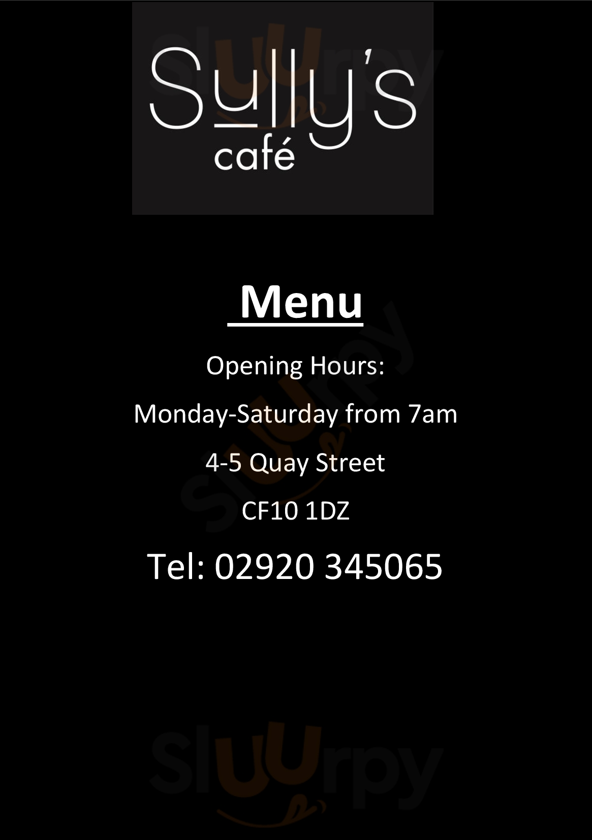 Sully's Cafe Cardiff Menu - 1