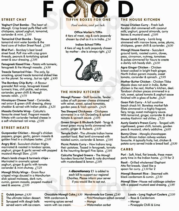 Mowgli Street Food - Bold Street Liverpool Menu - 1