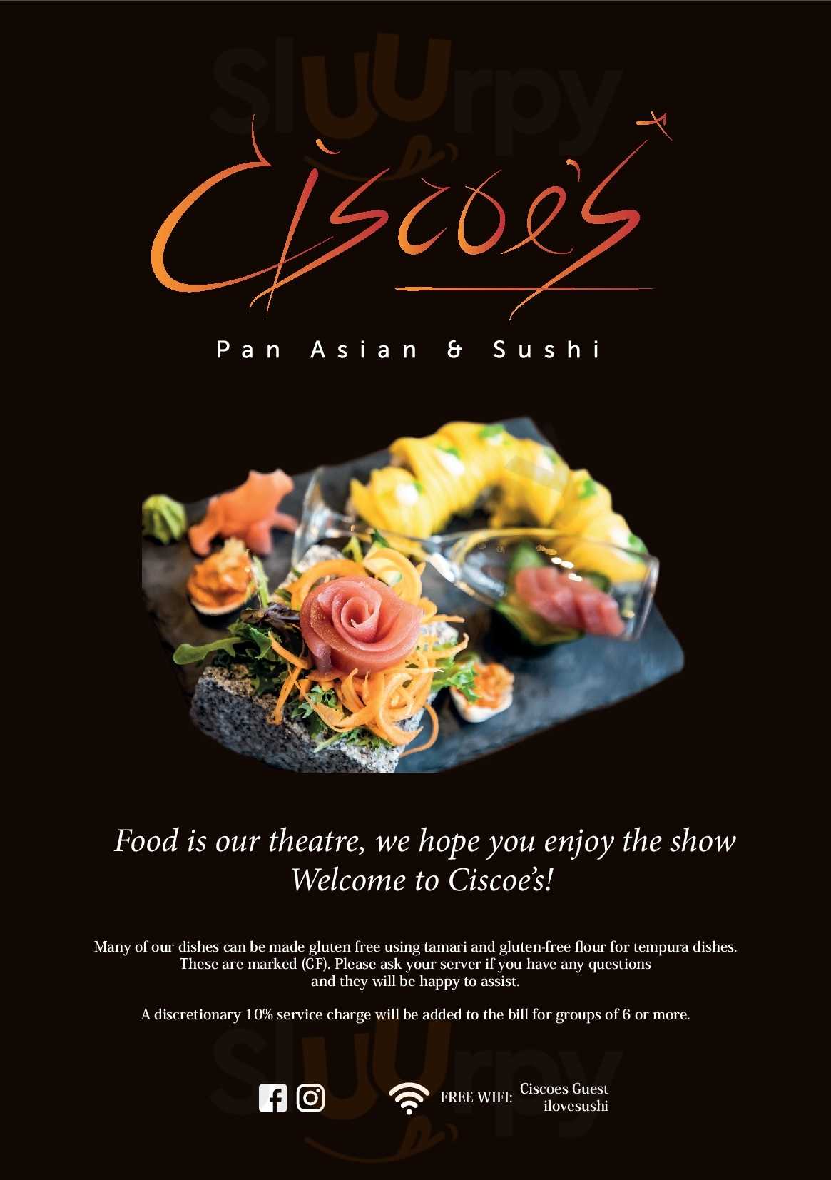 Main Menu - Ciscoe's Pan Asian & Sushi